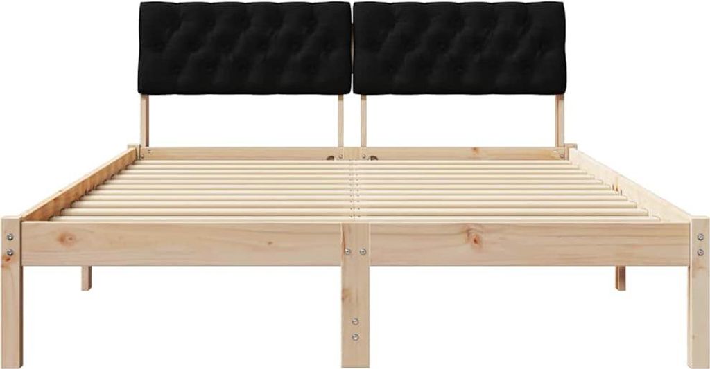 Maison Exclusive - Bettgestell Braun und Schwarz 160 x 200 cm Massivholz Kiefer