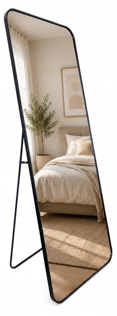 STYLER Lustro stojące aluminiowe 50x140 cm czarne Zdjęcie produktu 