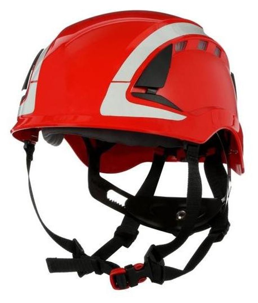 14x 3M SecureFit Schutzhelm X5000, belüftet, reflektierend, CE, Rot, X5005V-CE | Packung (4 Stück)