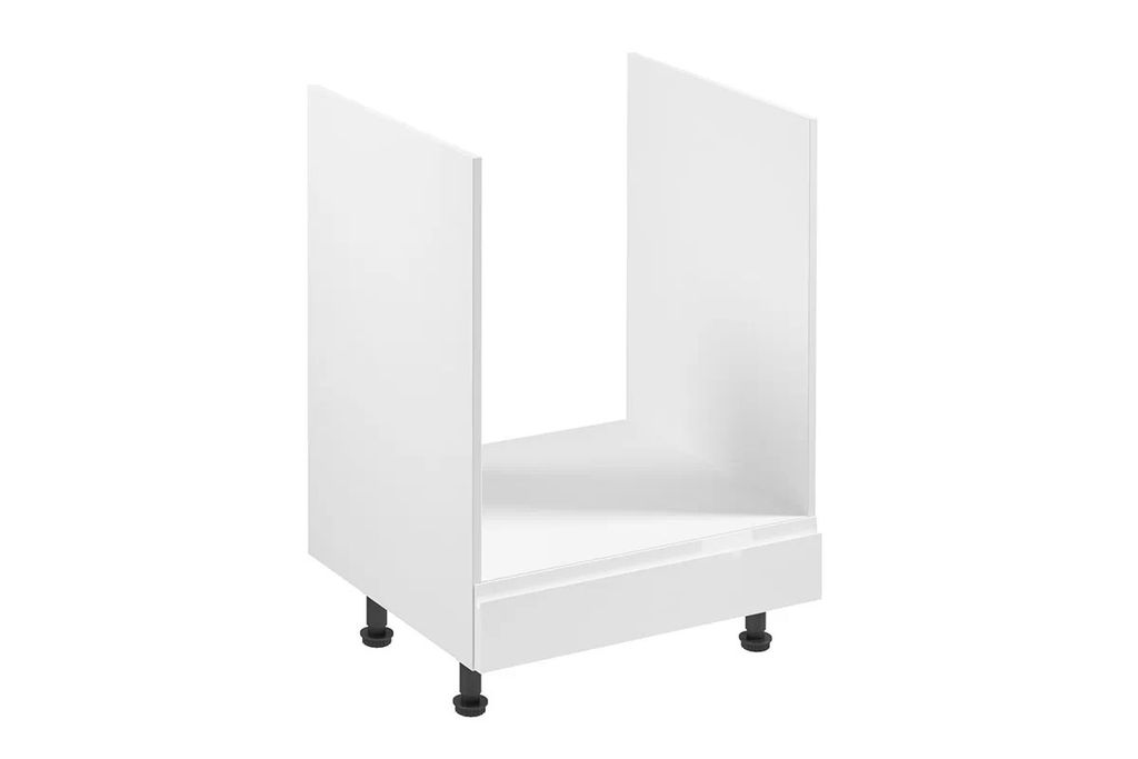 Herdumbauschrank 60 cm - küchemöbel ohne Arbeitsplatte Küchenschrank, Aspen D60ZK Weiß / Hochglanz