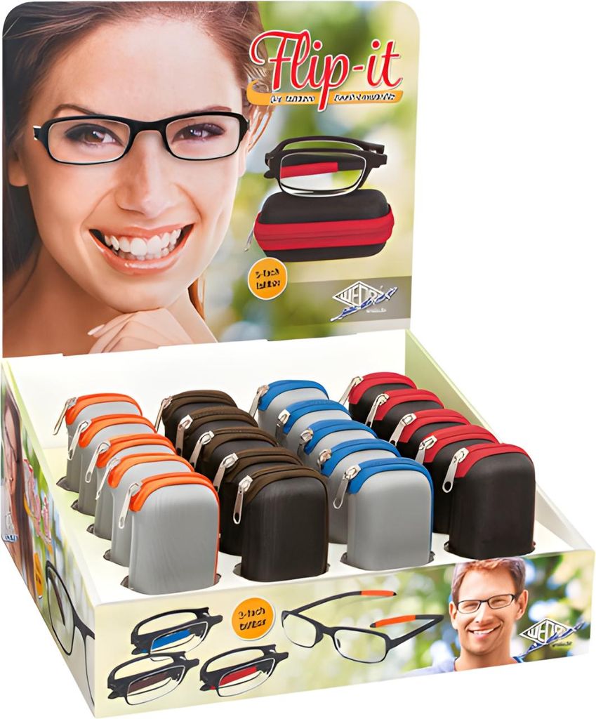 WEDO Falt Lesebrillen "Flip it" 20er Display sortiert