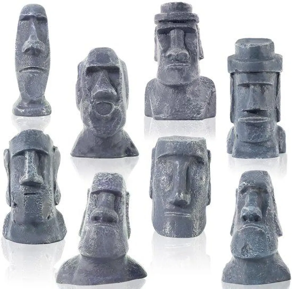 Figurine miniature Moai de l'Île de Pâques pour déco salon moderne 25cm