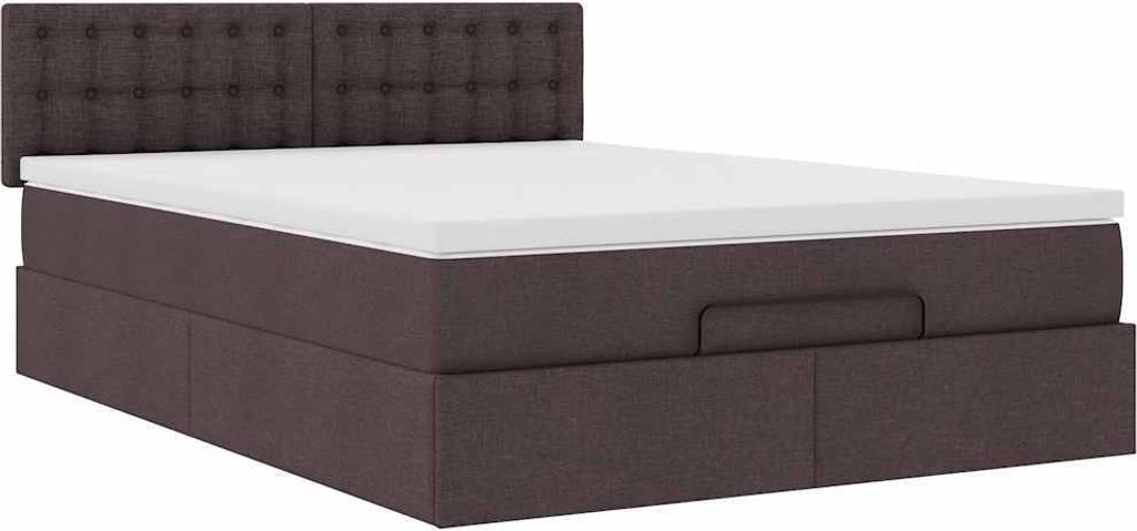 Ottoman-Bett mit Matratze Dunkelbraun 140x200 cm Stoff