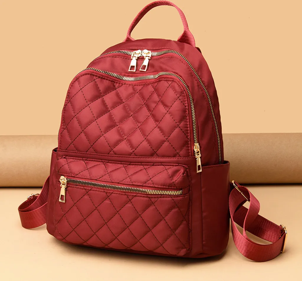 Zaino Donna Rosso Multifunzione Antifurto: Borsa Lavoro e Scuola 35cm