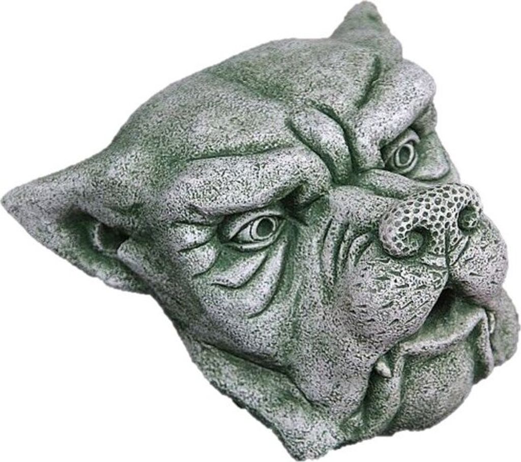 Schöner Gargoyle Kopf Wasserspeier aus Steinguss perfekt Produktbild 