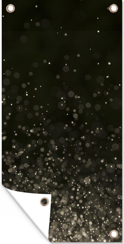 MuchoWow 80x160 cm Outdoor-Poster Gartendeko Sichtschutz Garten Poster für den Garten Glitzer auf schwarzem Hintergrund