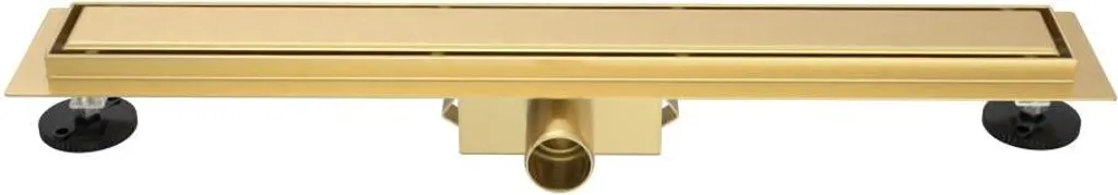 Caniveau de douche 80 cm or mat pour évacuation rapide et design chic