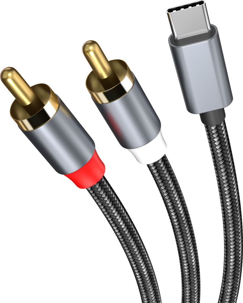 MMOBIEL Chinch auf USB-C Audio Kabel – Type-C zu 2 RCA Produktbild 
