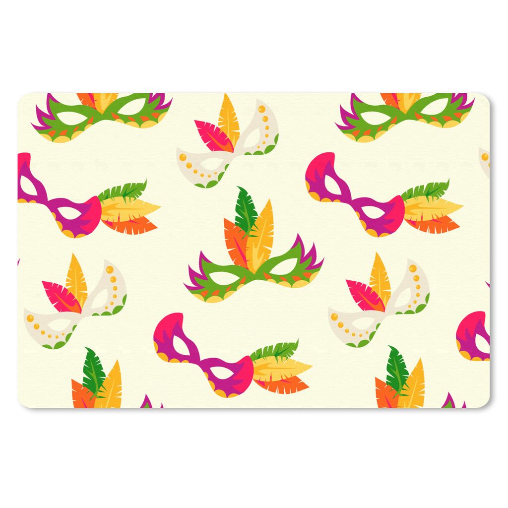 MuchoWow Schreibtischunterlage Karneval - Masken 60x40 cm - XXL Mauspad - Großes Mauspad