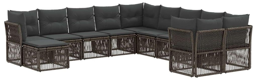 vidaXL Gartensofa-set 11 pcs Grau Poly-Rattan