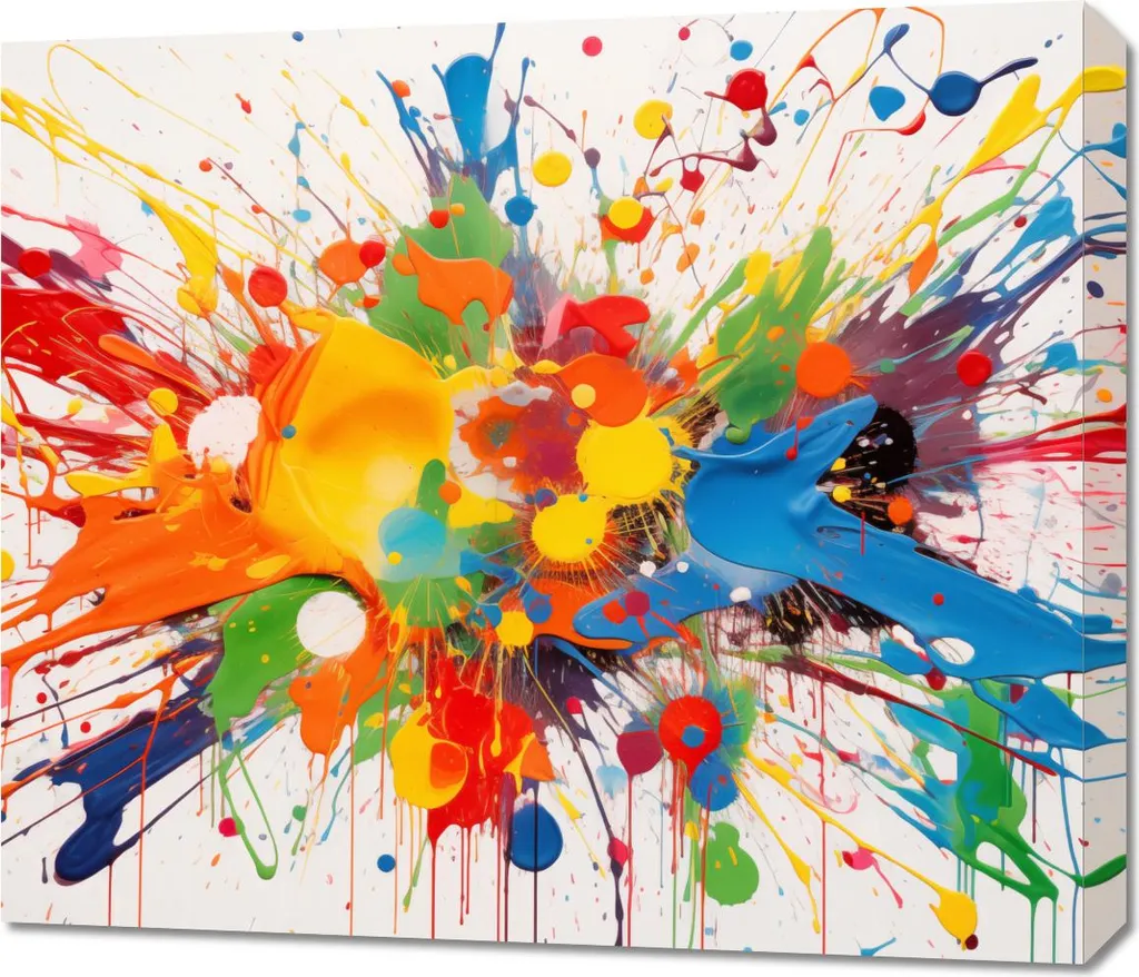 Tableau Toile 70x60 cm Explosion de Créativité aux Couleurs Éclatantes HD