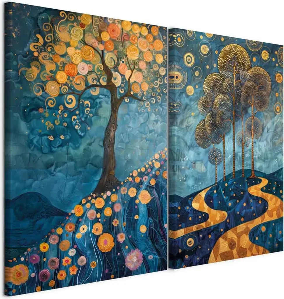 Decorazione Murale Soggiorno Murando XXL Paesaggio Astratto 2 Pezzi