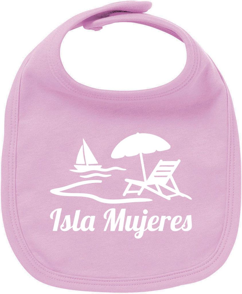 Huuraa Unisex Babylatz Isla Mujeres Inselmotiv Mexiko Geschenk Babypink Baumwolle Isla Mujeres Mitbringsel