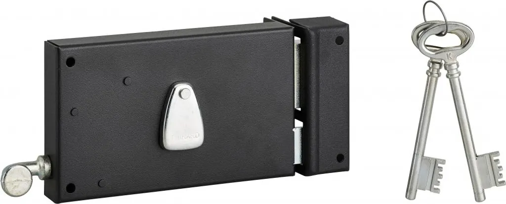 Serrure de bâtiment horizontale à tirage 4 gorges Thirard 140x82 mm Noir