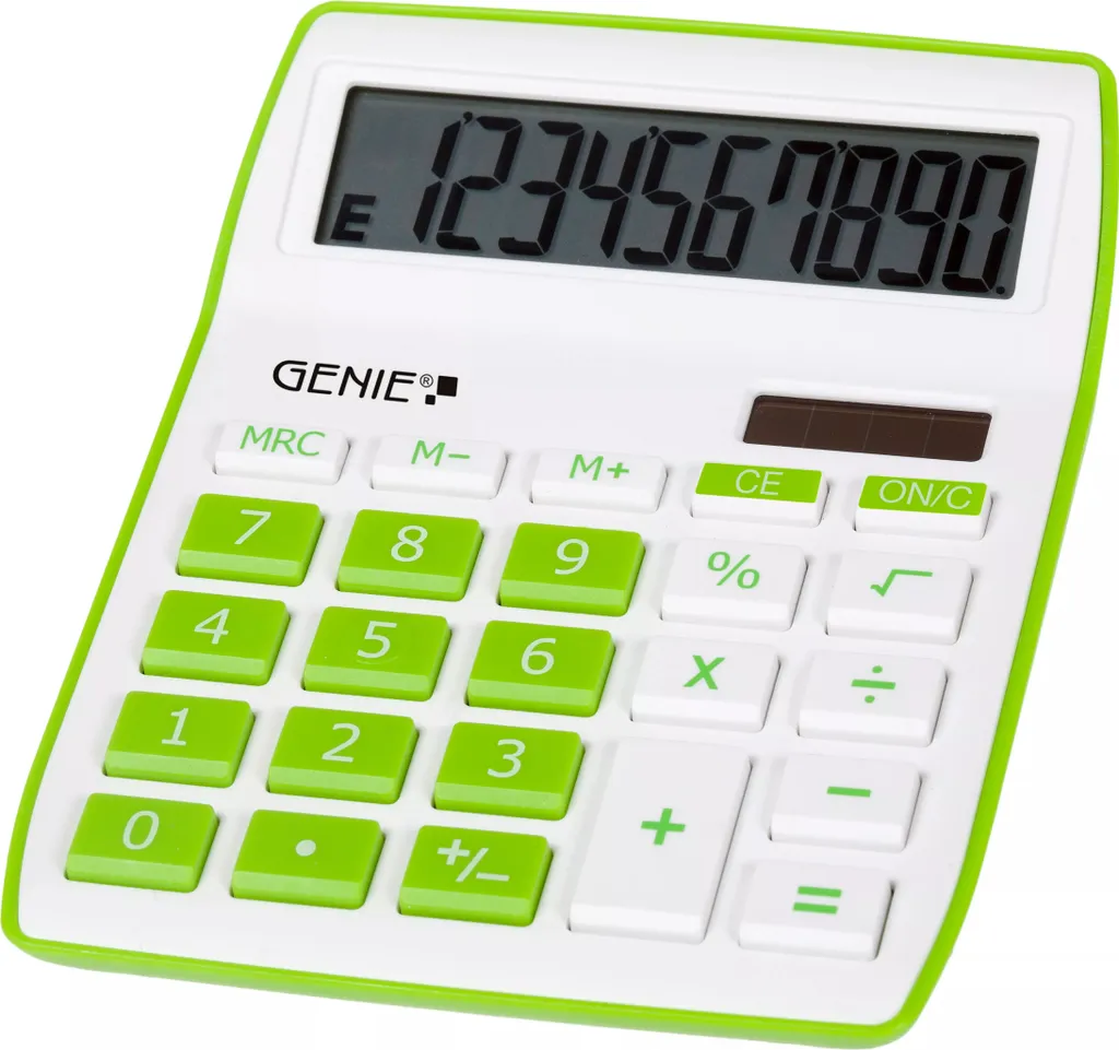 Genie 840G 12266 Calcolatrice da Tavolo 10 Cifre Solare Verde - Shop