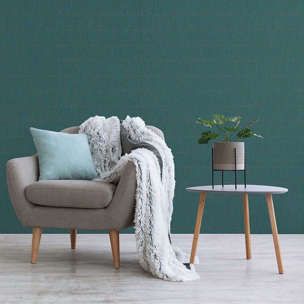 Tapete Noan Grafik M1-No.11025 Vlies Petrol Gold Tadessi 10.05 m x 0.53 m