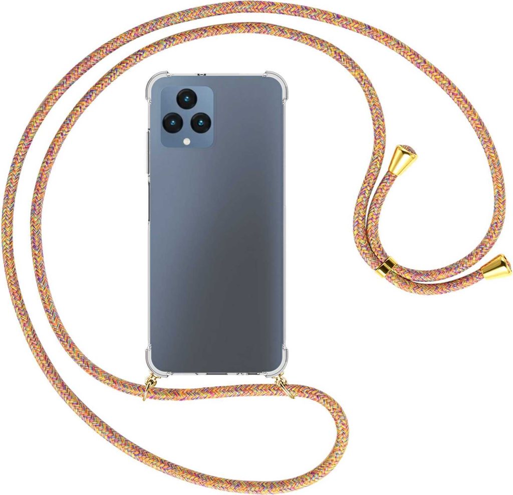 Handykette Backcover-Schutzhülle mit Band (Metall goldfarben) für Telekom T Phone (T-Mobile Revvl 6 5G) - Rainbow