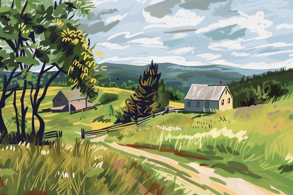 Plakat 60x40cm Üppiges Dorf