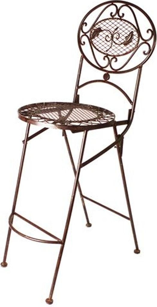 Casa Padrino Gartenstuhl Antik Braun Breite 40 cm, Höhe 107 cm - Art Deco Möbel