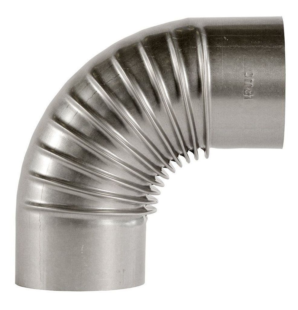 FireFix Ofenrohrbogen 90°, Ø 100 mm, feueraluminiert, Produktbild 