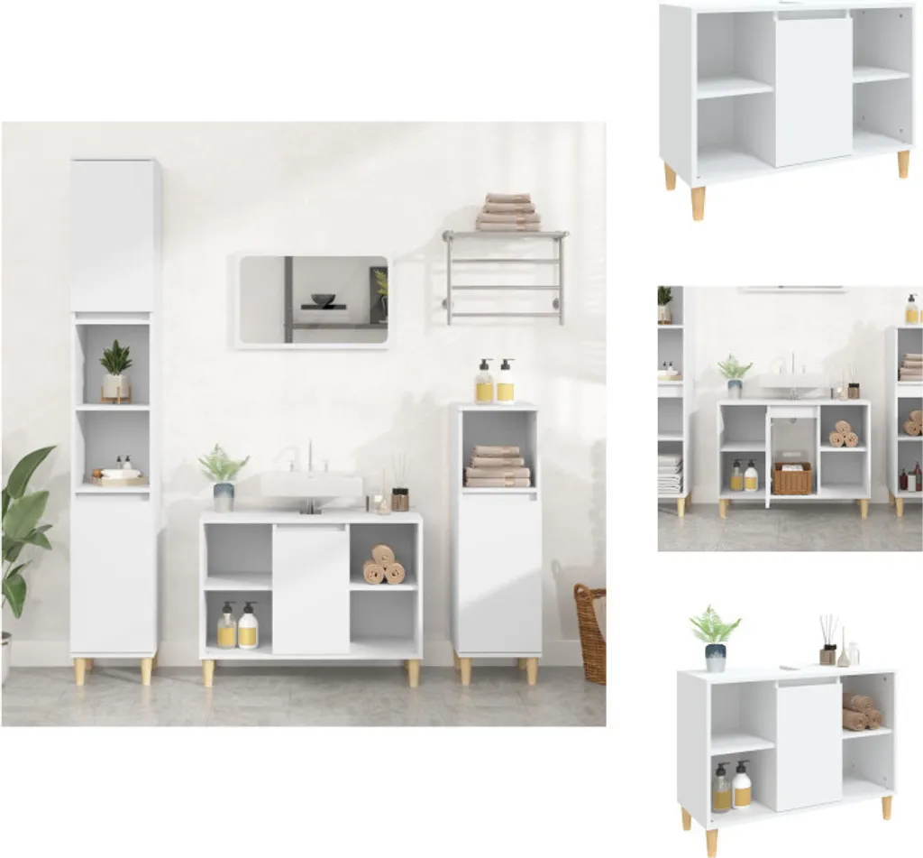 Meuble de rangement sous-lavabo blanc 80 cm pour salle de bain design