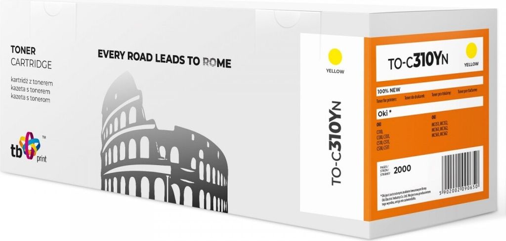 TB Print Toner for OKI C310 TO-C310YN yellow 100% new