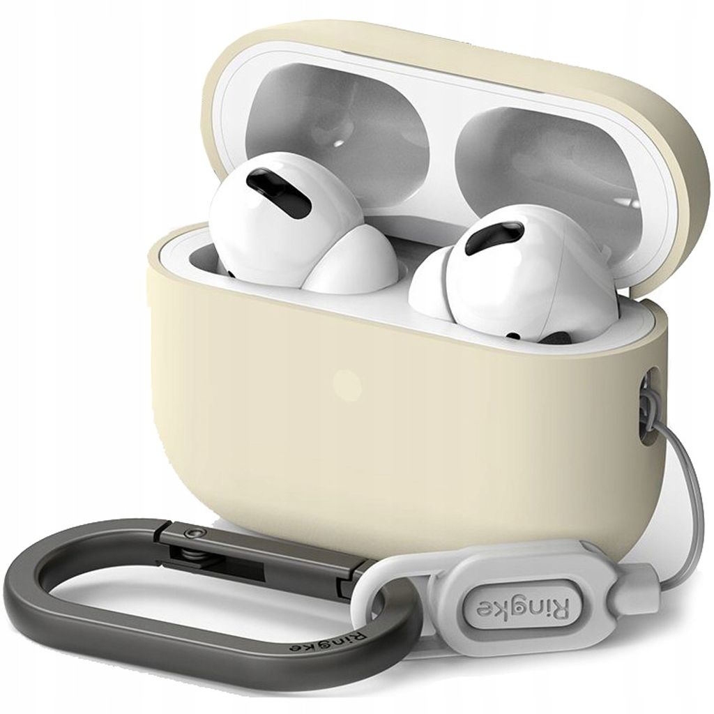 Ringke Schutzhülle Case Etui Hülle Silicone für Apple AirPods Pro 1 / 2 Creme