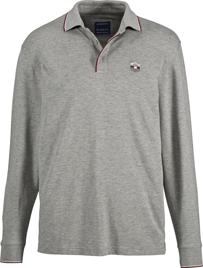 Babista Langarm-Poloshirt MILANVETZO Herren A624 grau 52