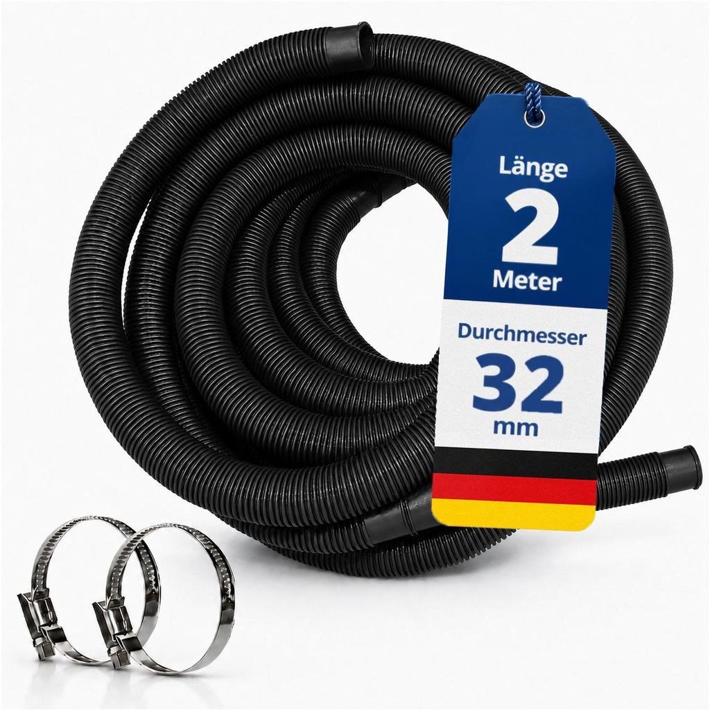 HAF Hochwertiger Pool Schwimmbadschlauch 32mm Schwarz 2 Produktbild 