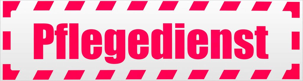 Kiwistar Pflegedienst gestreift Magnetschild Schild magnetisch - 20cm Neonpink - Magnetfolie für Auto PKW Kfz