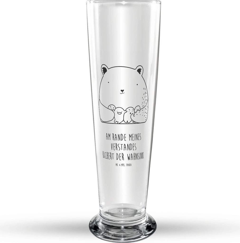 Mr. & Mrs. Panda Bierglas Bär Gefühl - Transparent - Geschenk, Wahnsinn, Glasbierglas, Trinkglas, Bierbecher, Bier Glas, Verrückt, Glasbecher, D...