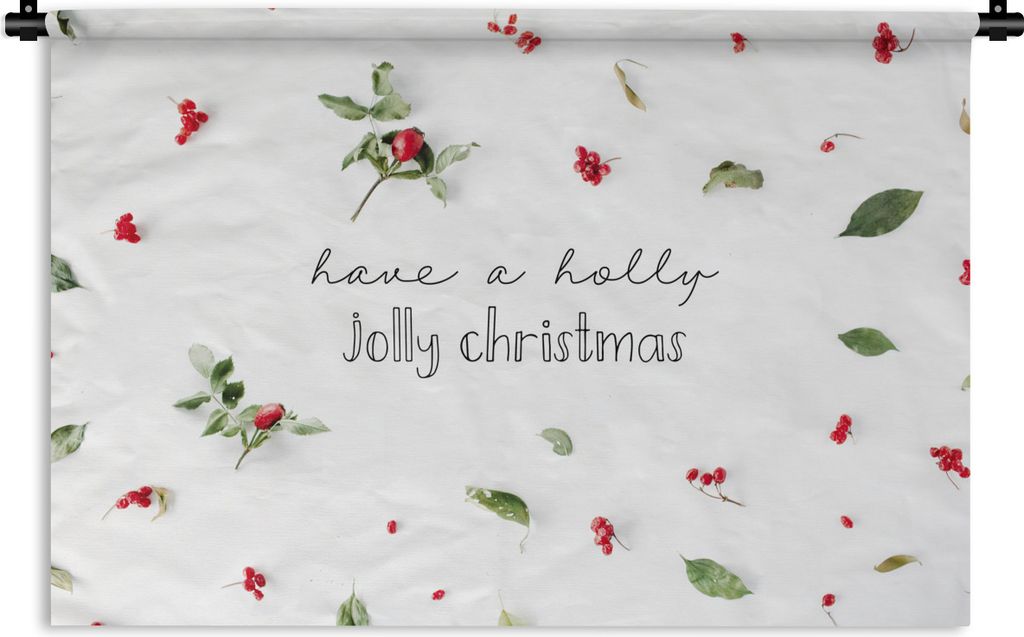 MuchoWow Wandteppich Wandbehang Winter - Zitat - Weihnachten - Mistelzweig 150x100 cm Tapisserie Dekoration Wandtuch - Waschbar - Tapisserien - W...