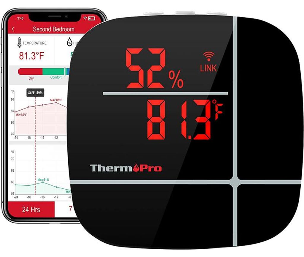 Thermomètre et hygromètre ThermoPro Smart Wi-Fi TP-90 Image du produit 