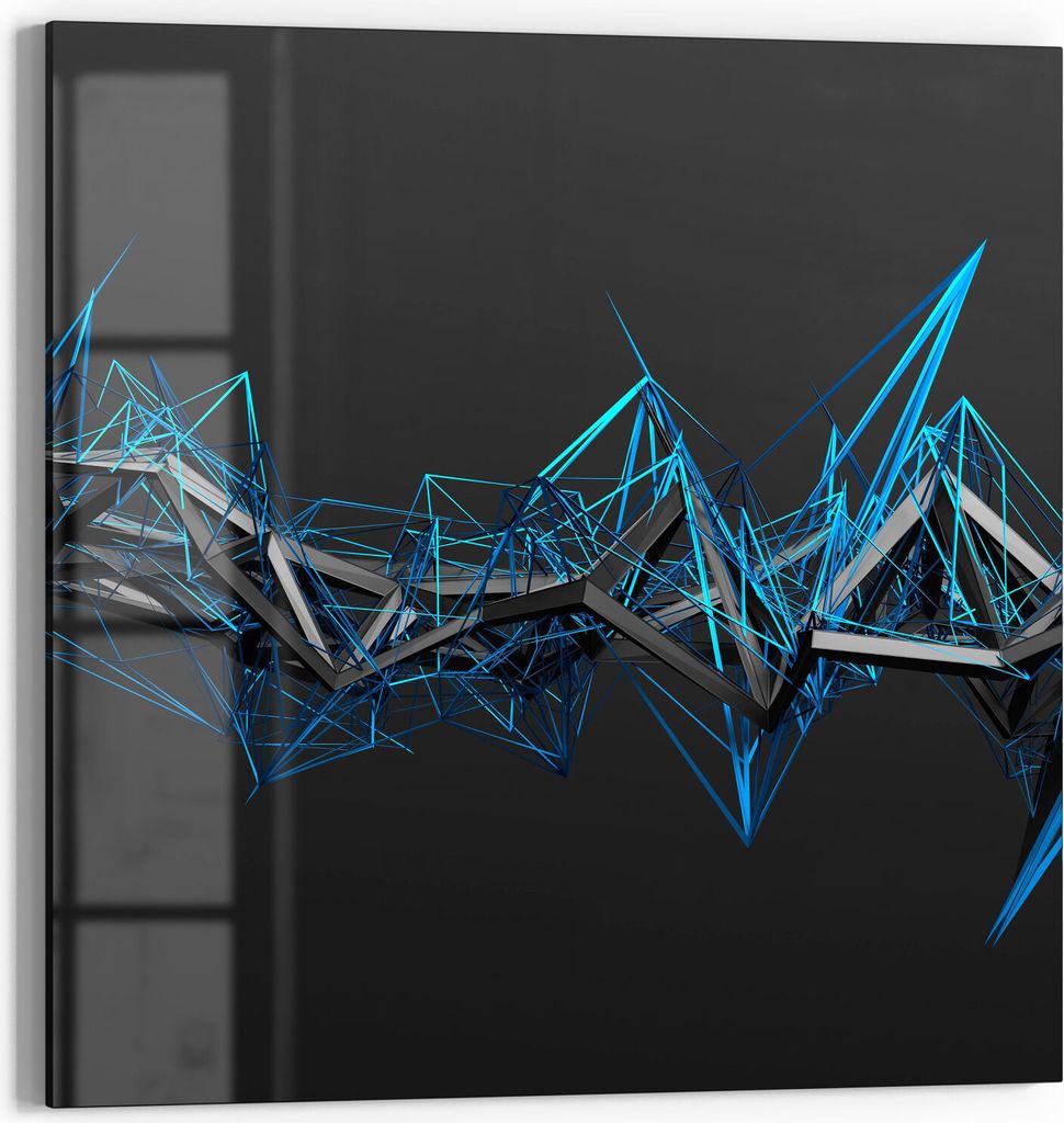 DEQORI Magnettafel Glas 30x30 cm 'Virtuelles Wellenband' beschreibbar Whiteboard