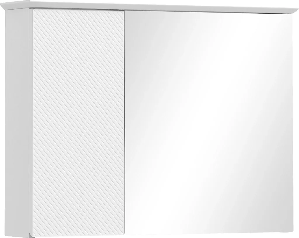 Armoire de salle de bain avec miroir en bois MDF blanc de 65 cm