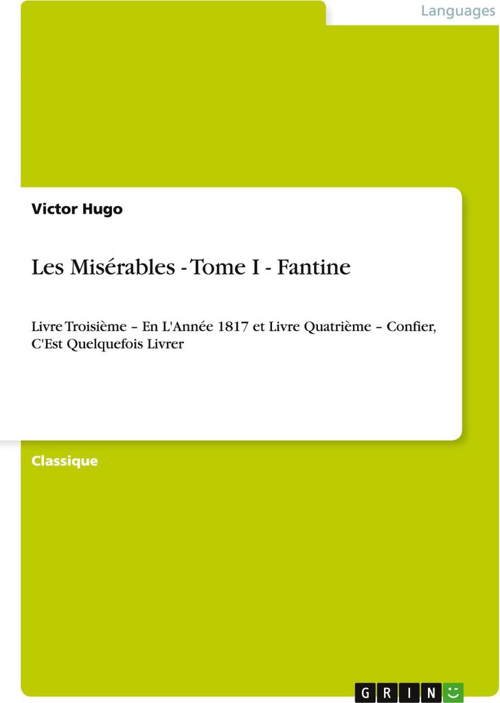 Les Misérables - Band I - Fantine