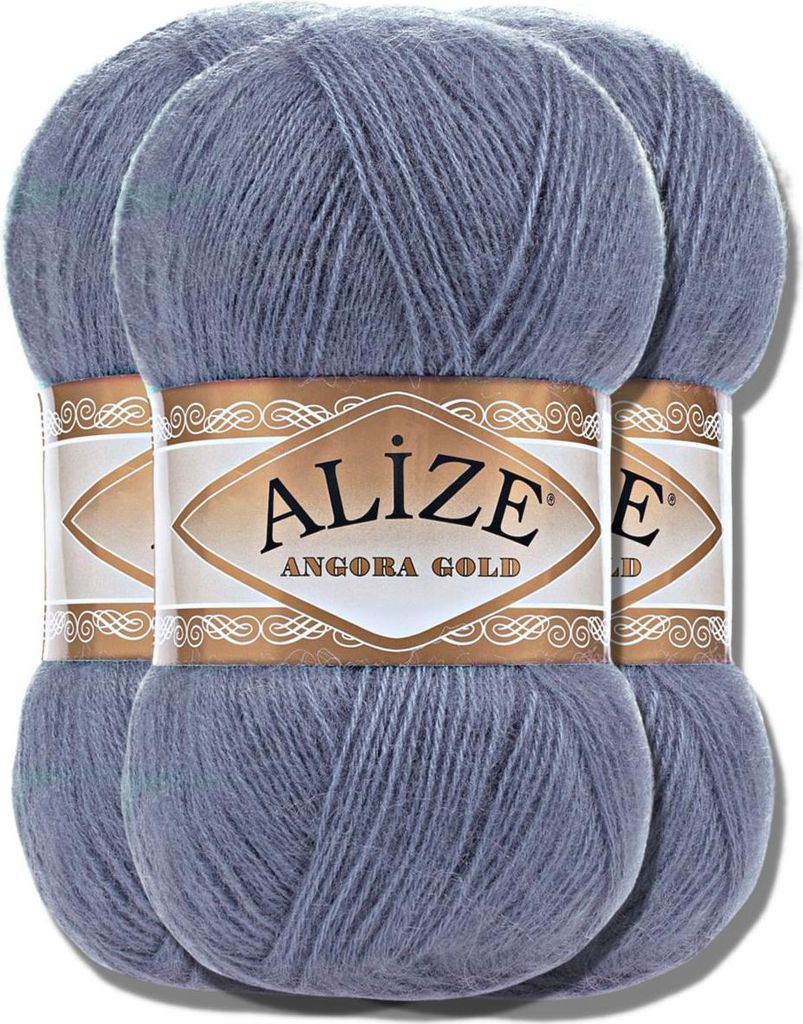 Alize 3x 100g Angora Gold Wolle, Uni, Häkeln, Stricken (203)