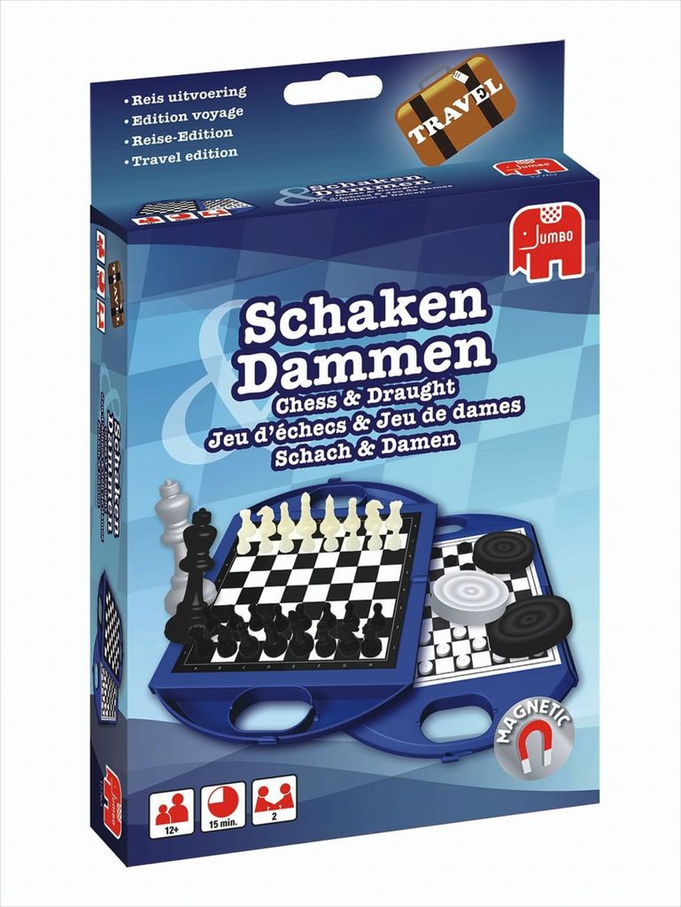 Jumbo Schach & Damespiel Reisespiel, Brettspiel, Strategie, Produktbild 