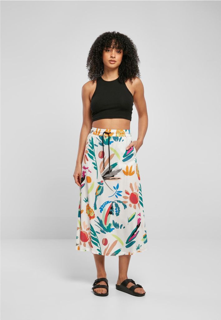 TB4099 - Ladies Viscose Midi Skirt whitesandfruity 3XL