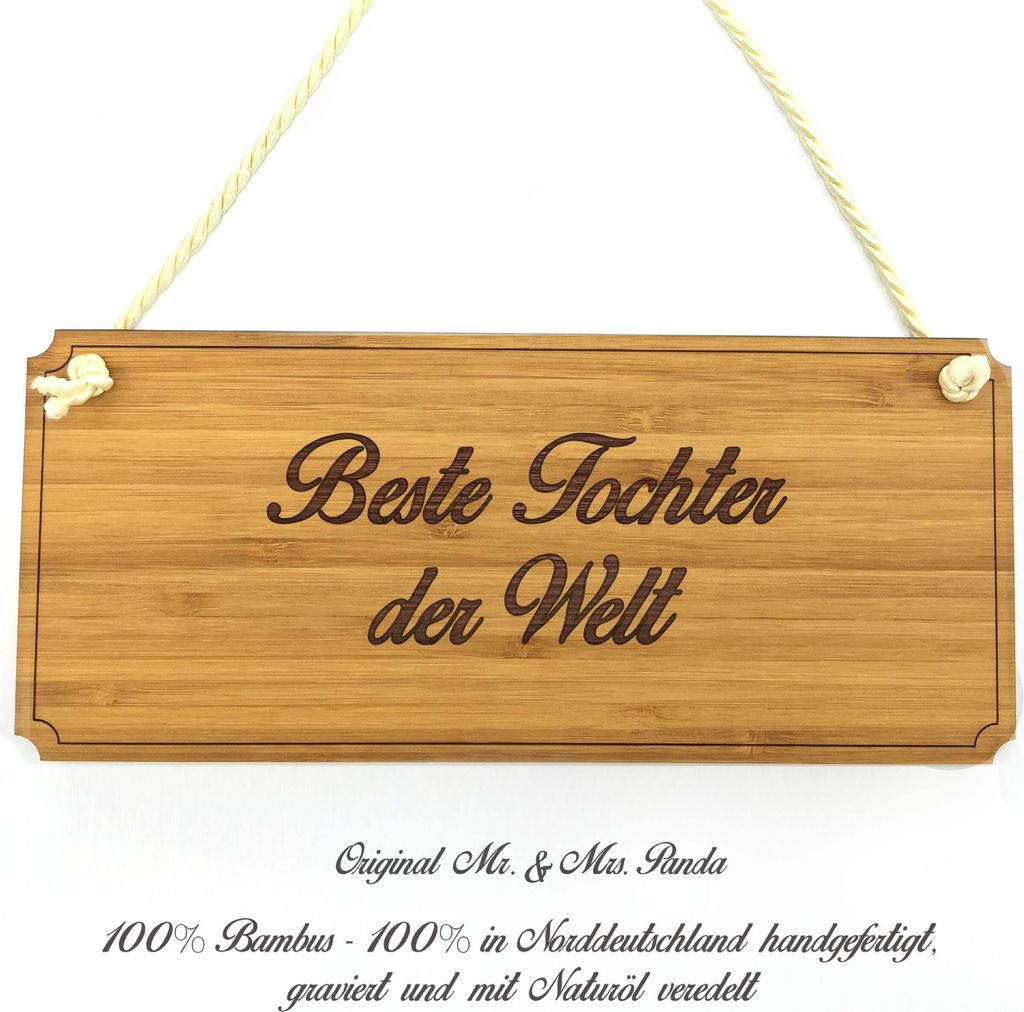 Mr. & Mrs. Panda Schild Tochter - Geschenk, Geschenkidee, Hinweisschild, Kinder, Shabby, Dankeschön, Türschild, Praxisschild, Belohnung, Landhaus...