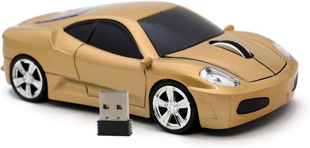 Computermaus USB 2,4 GHz Rennwagen 3D drahtlose Maus optische Mäuse für Windows und Mac Einzigartiges Rennwagen-Design mit LED-Beleuchtung
