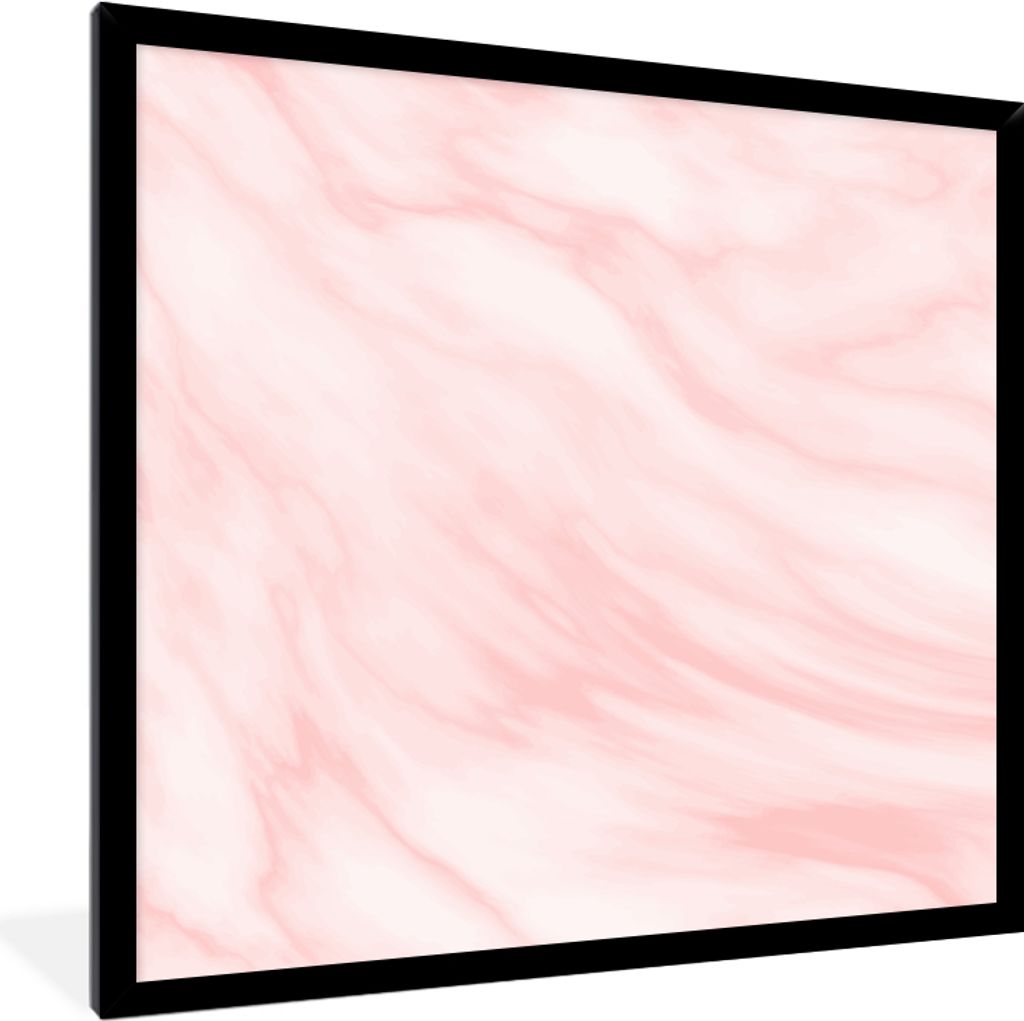 MuchoWow® Gerahmtes Poster Marmor - Rosa - Weiß - Luxus - Produktbild 