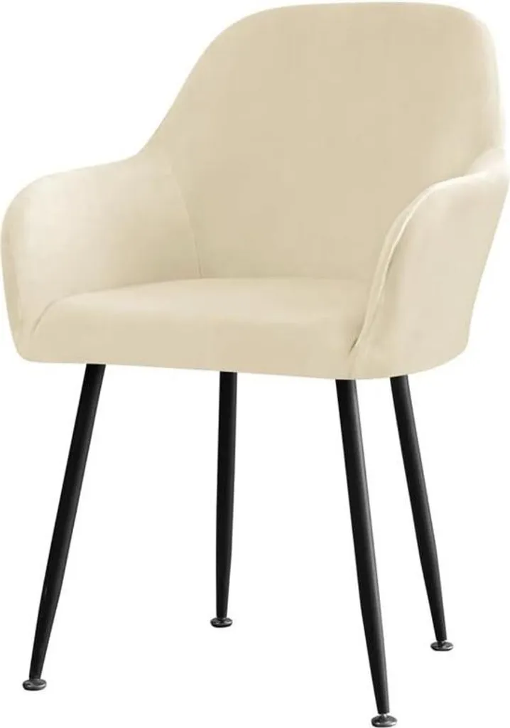 Housses de chaises scandinaves beige velours stretch - 1 pièce confort