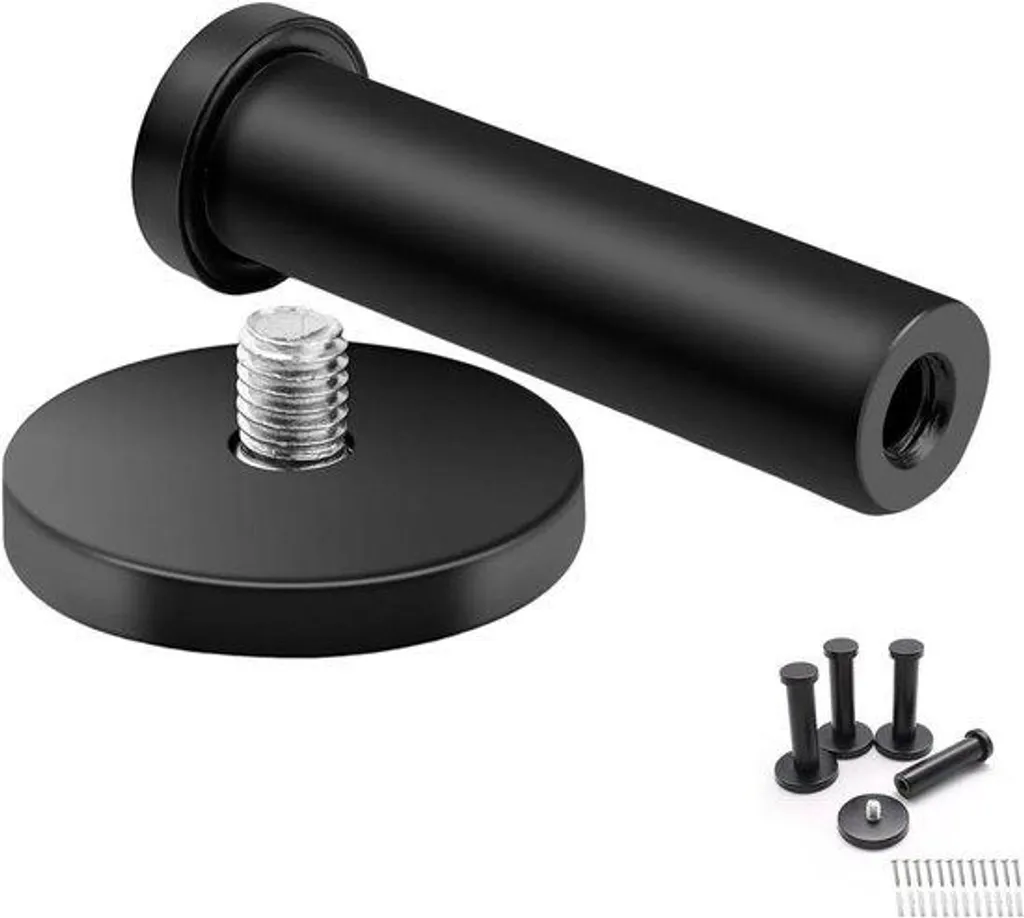Patère murale ronde noire lot de 4 en inox pour salle de bain et cuisine