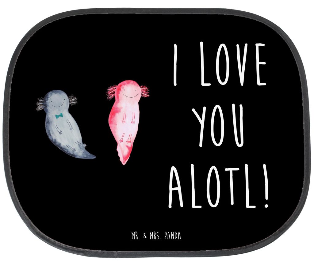 Mr. & Mrs. Panda Sonnenschutz Auto Axolotl Liebe - Schwarz - Geschenk, Seitenscheibe, für Frauen, Partner, Sonnenblende, Fürs, Autoscheiben, Mitb...