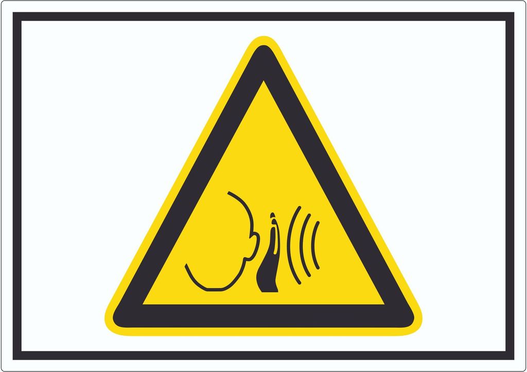 Achtung Unvermittelt laute Geräusche Symbol Aufkleber A3 (297x420mm)