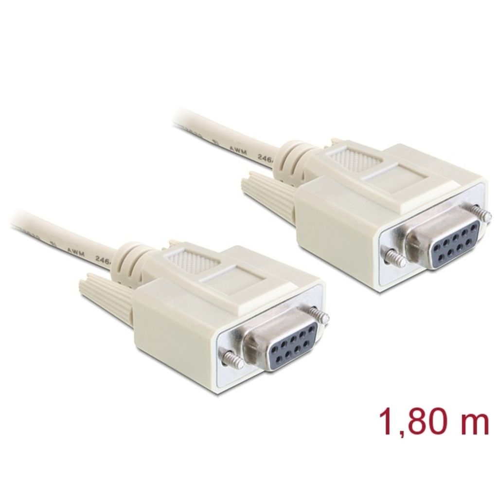 DELOCK Nullmodemkabel D-Sub9 -> D-Sub9 Bu/Bu 1.80m