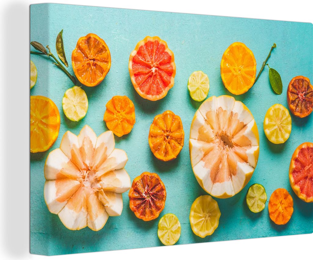 OneMillionCanvasses - Leinwandbilder - 140x90 cm, Zitrusfrüchte - Sommer - Obst, Wandbilder Kunstdruck Wanddekoration - Foto auf Leinwand - Gem...