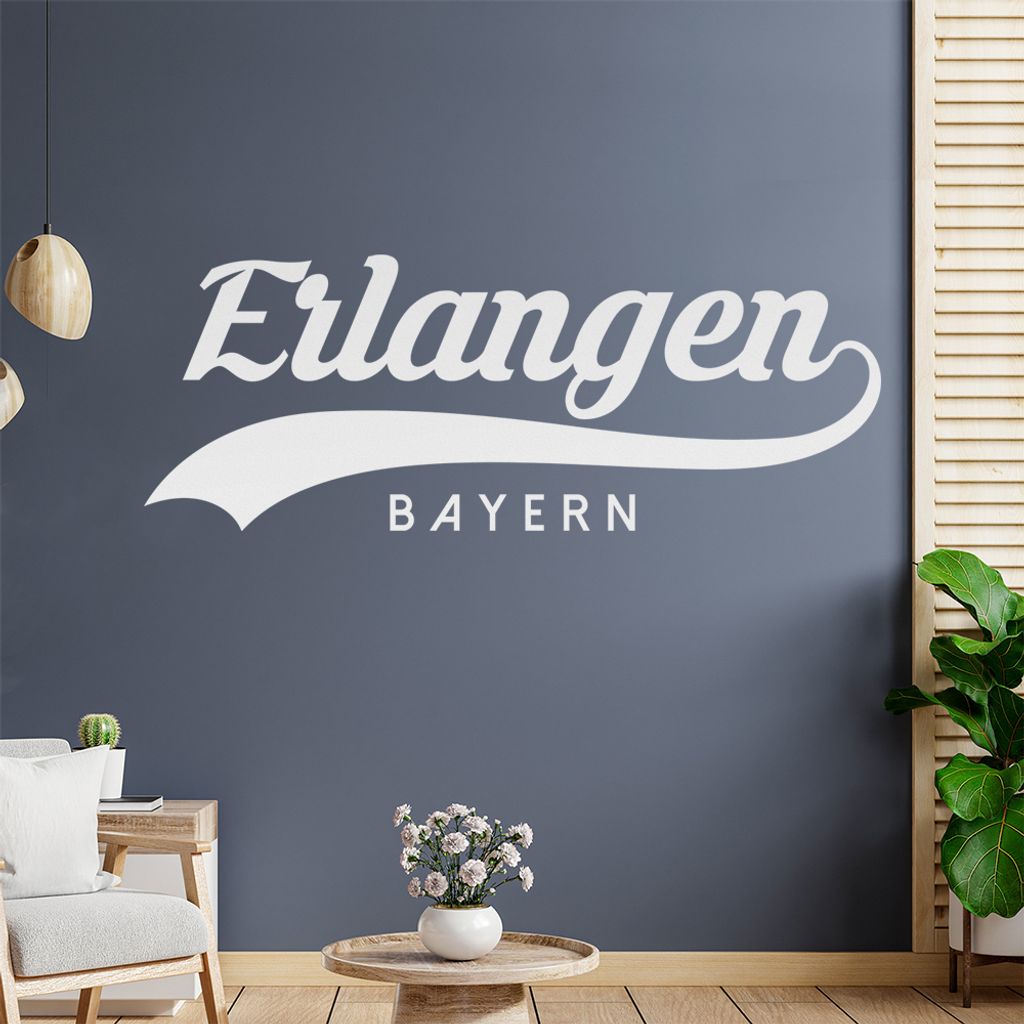 Erlangen Bayern Wandtattoo Wandaufkleber Wall Sticker - Dekoration, Küche, Wohnzimmer, Schlafzimmer, Badezimmer