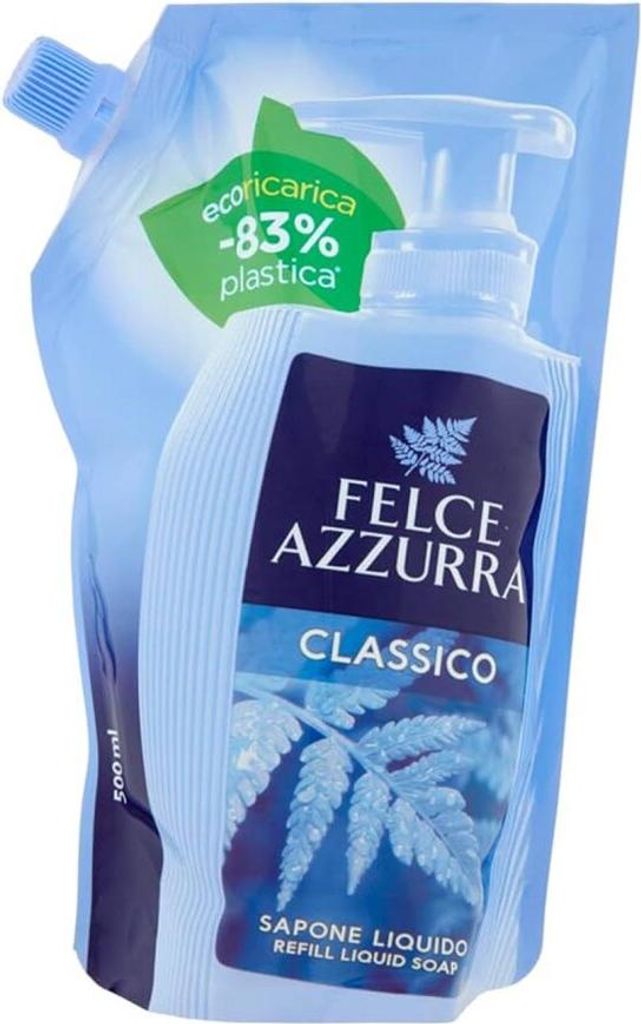 Sapone Sacco Flüssigseife 500ml Classico - Felce Azzurra Produktbild 